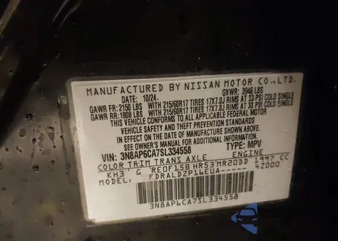 2025 Nissan Kicks Sv Fwd z USA, uszkodzony, nr VIN 3N8AP6CA7SL334558